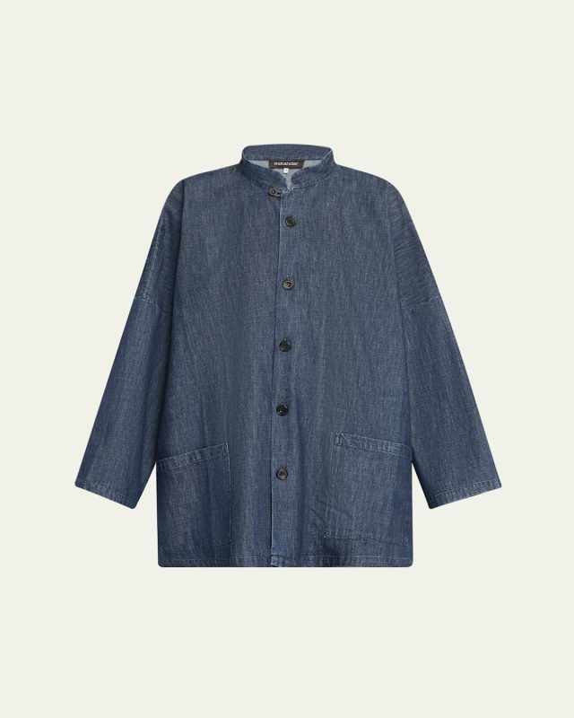 Wide Longer Back Mandarin Jacket (Long Length)